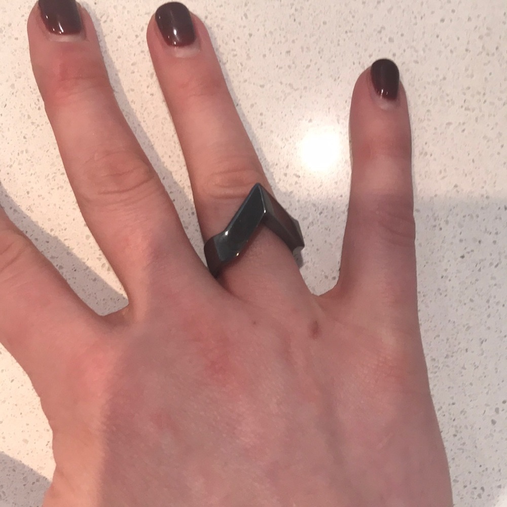 Vince camuto iron colored statement ring